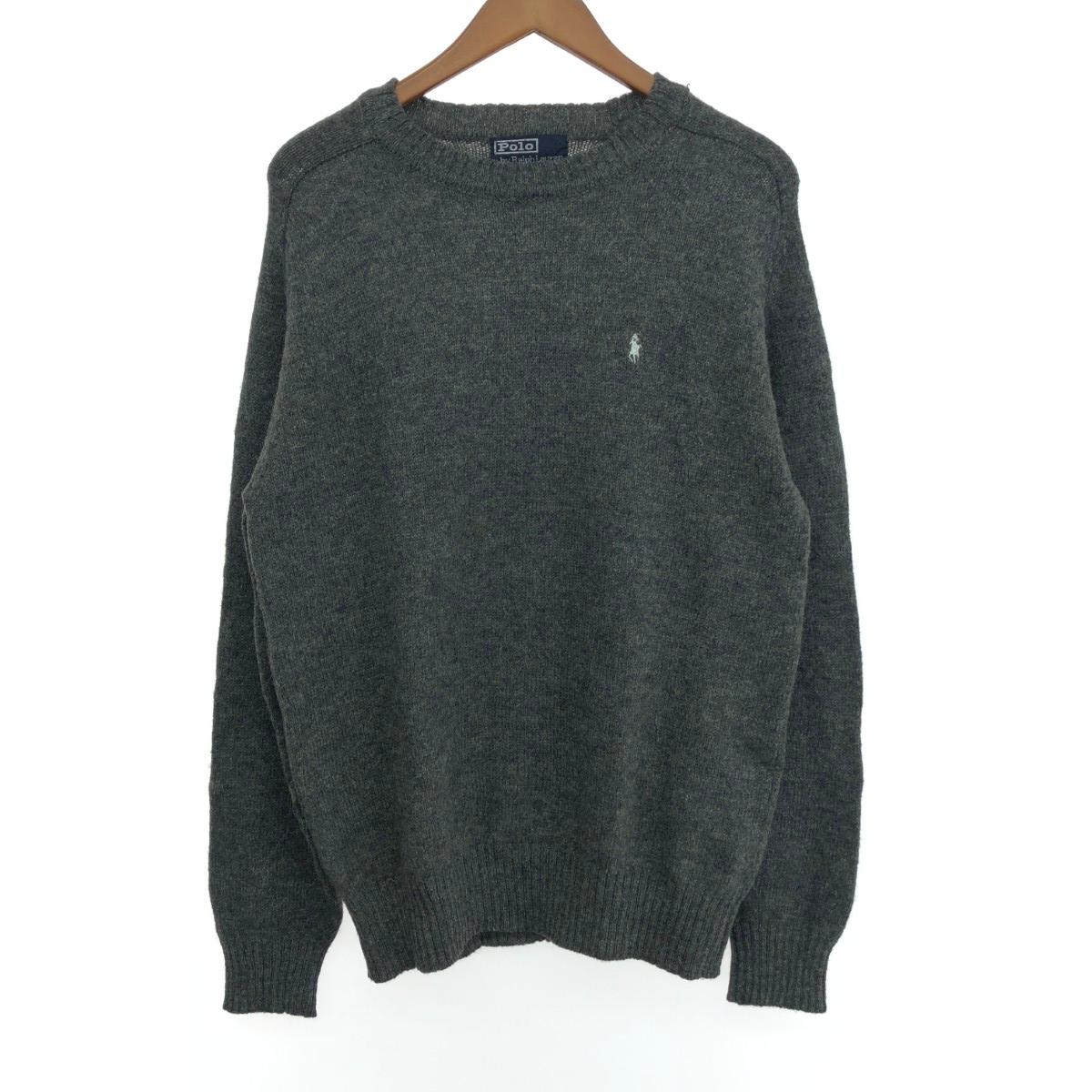 POLO RALPH LAUREN ポロラルフローレン クルーネックニット サイズ:L グレー メンズ【中古】