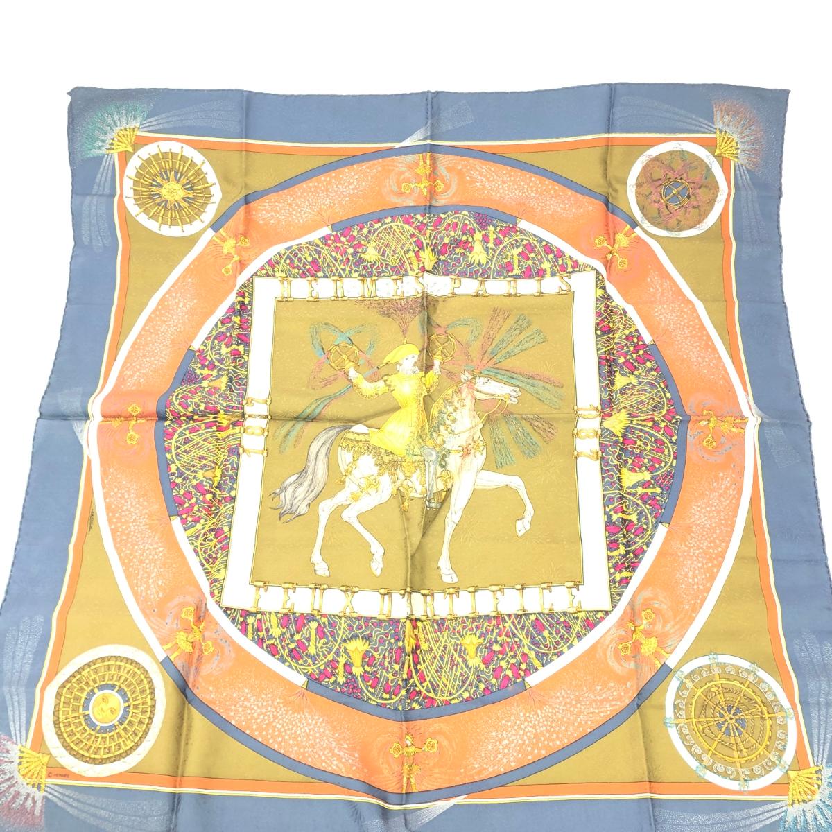 HERMES エルメス カレ90/FEUX　D ARTIFICE/技巧の火/スカーフ シルク100 マルチカラー レディース【中古】 16,170円