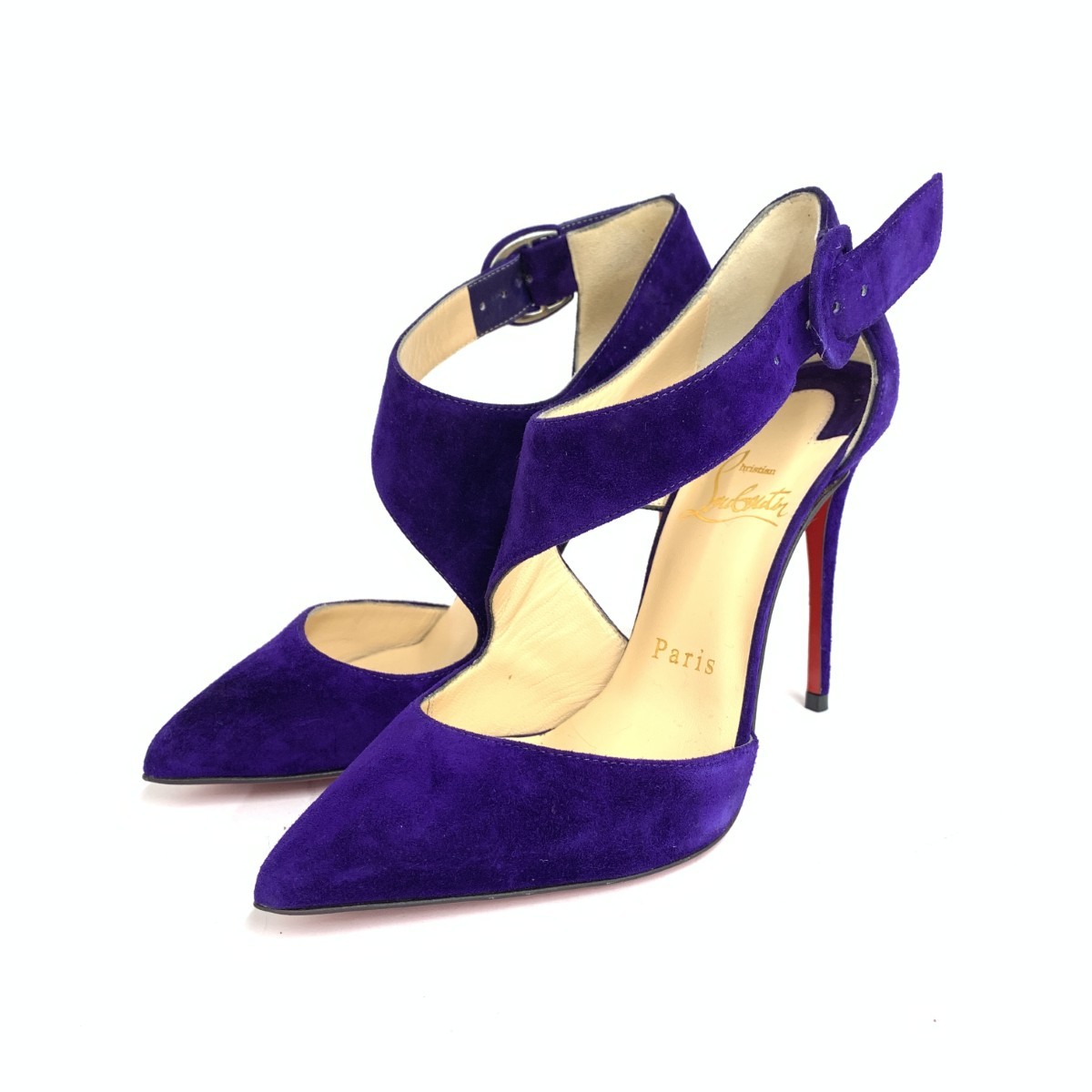 Christian Louboutin クリスチャンルブタン パンプス 良好 表記サイズ:34 1/2 スエード パープル レディース【中古】