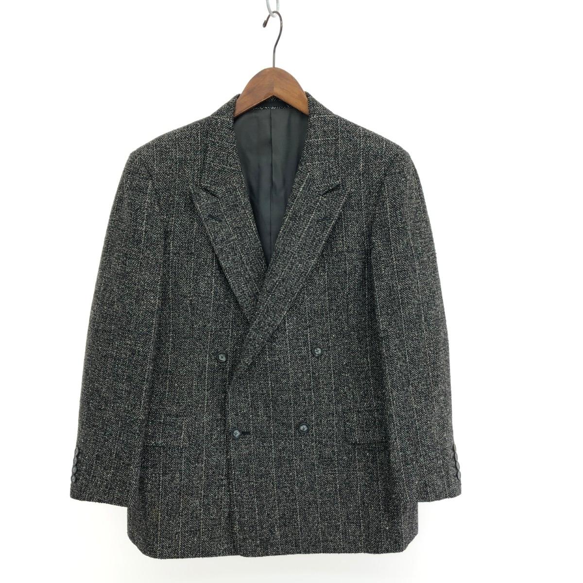 Burberry\u0027s バーバリーズ ダブルブレスツイードジャケット 美品  裏地首元色変わり有    薄墨色 メンズ【中古】
