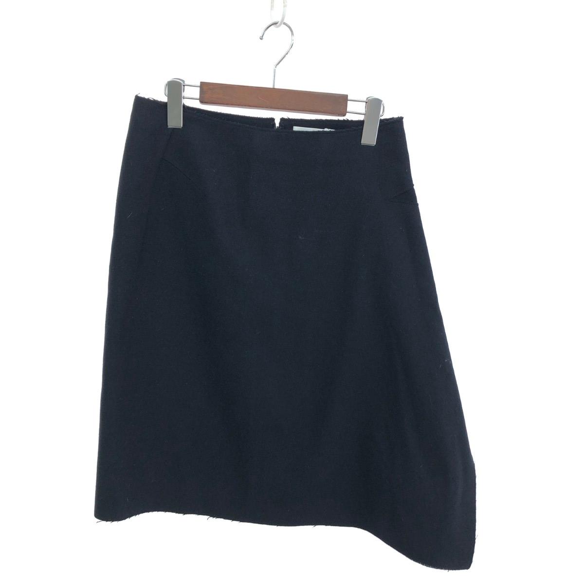 JIL SANDER ジルサンダー スカート 良好 サイズ:36 ウール/アンゴラ/アシンメトリー ネイビー レディース【中古】