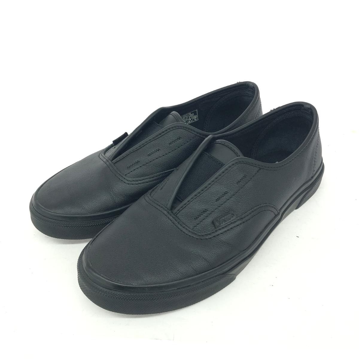 VANS バンズ Authentic Black 良好 表記サイズ:26.5 レザー スリッポン V44CF BG   ブラック メンズ【中古】