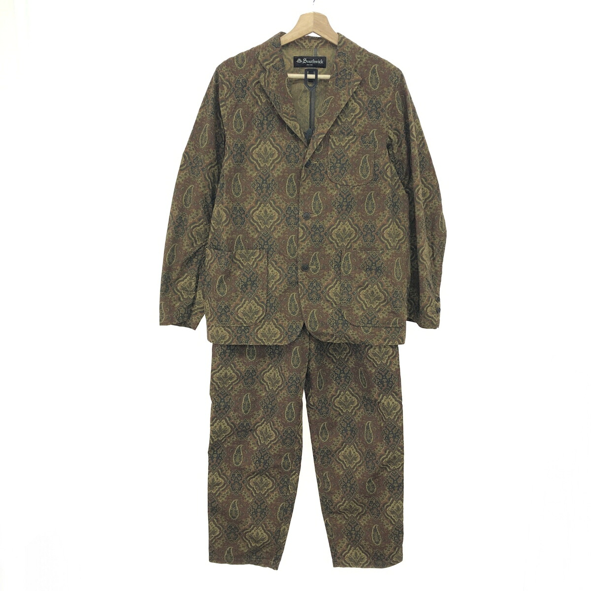 SOUTHWICK サウスウィック セットアップ サイズ:S ペイズリー柄 ブラウン メンズ【中古】｜リサイクル ティファナ