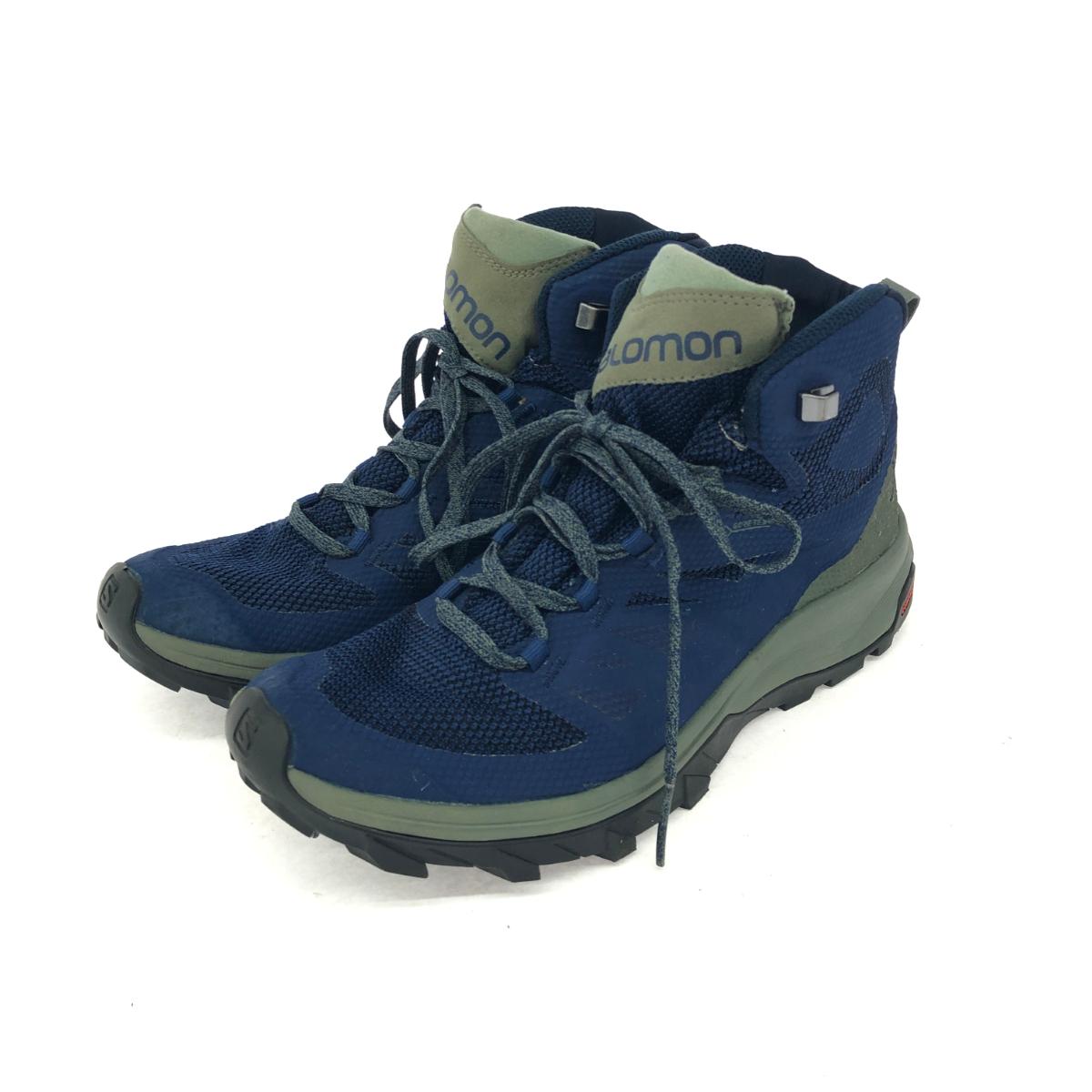SALOMON サロモン アウトラインミッド ゴアテックス 表記サイズ:25 ブルー レディース【中古】