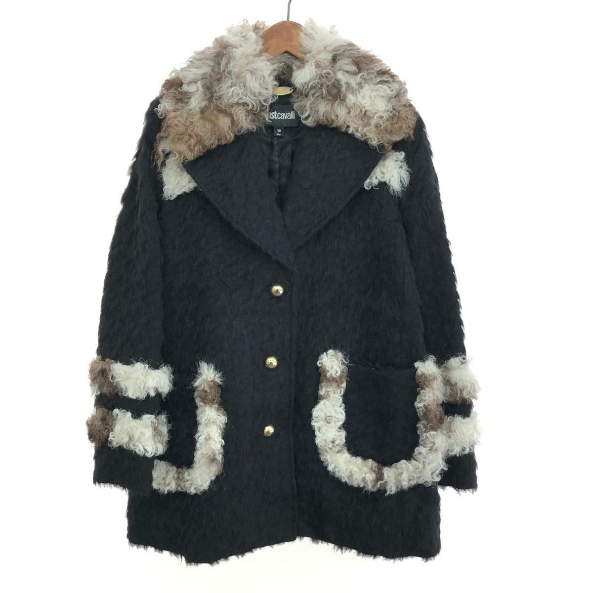 JUST CAVALLI ジャストカヴァリ ジャケット 良好 サイズ:38 アルパカモヘヤ混 ブラック レディース【中古】