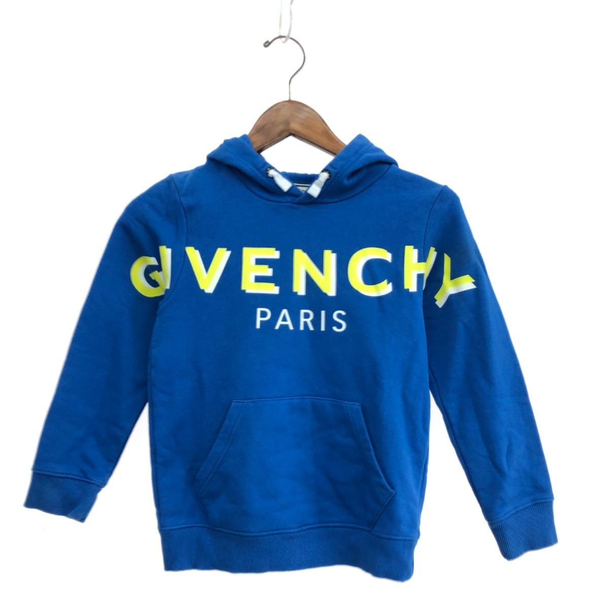 ★百貨店大売り出し客体商いもの★  GIVENCHY ジバンシィ ティーシャツパーカー 好ましい 大きさ:8 フロントロゴプリント/８歳    青色 メンズ【中古】