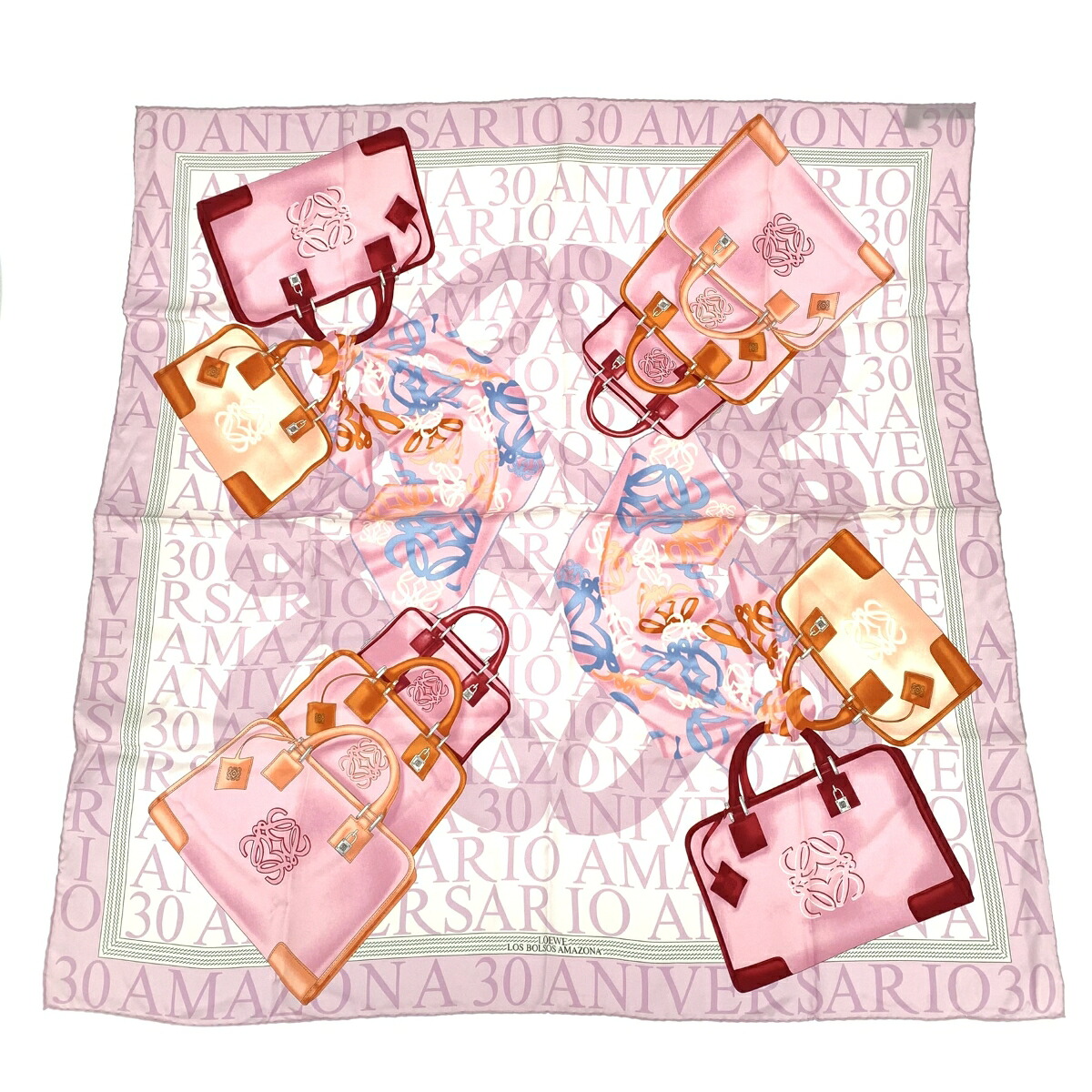 LOEWE ロエベ スカーフ アナグラム/アマソナ柄/シルク100％ シルク100％ マルチカラー レディース【中古】