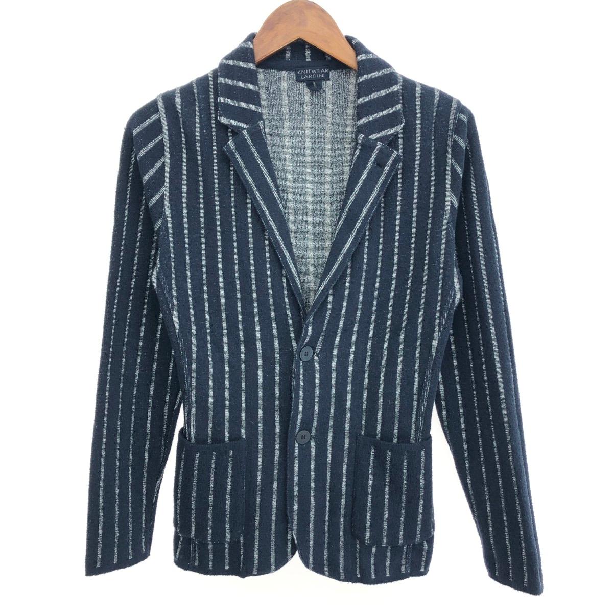 LARDINI ラルディーニ 2Bニットジャケット 良好 サイズ:XS ネイビー メンズ【中古】 14,850円