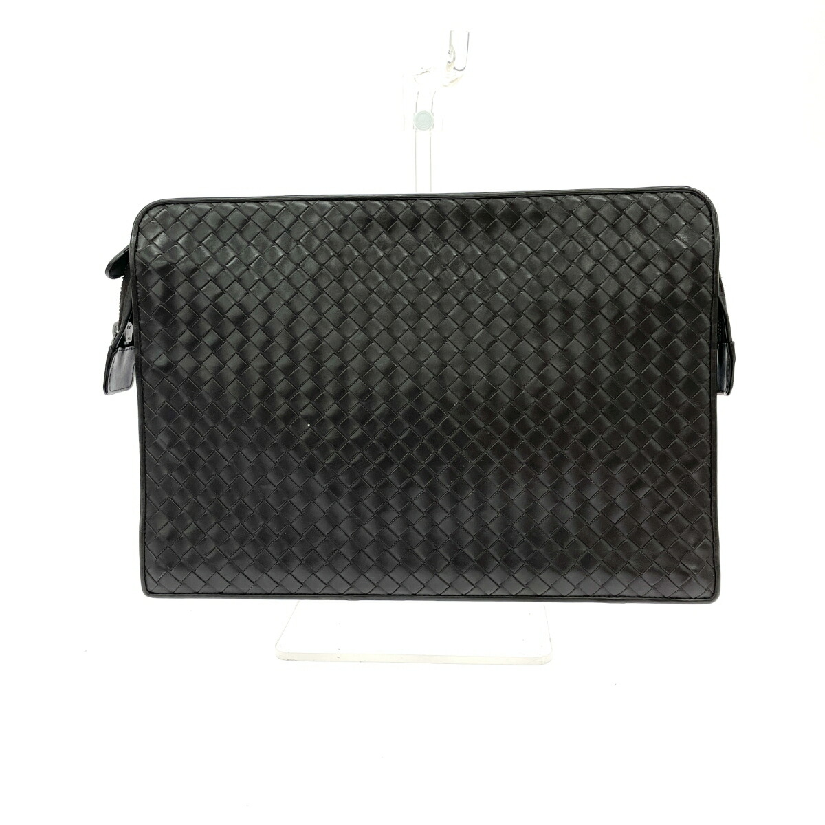 ★百貨店大売り出し客体商いもの★  BOTTEGA VENETA ボッテガヴェネタ クラッチペダル御徒面子   イントレチャート    赤銅色 メンズ【中古】