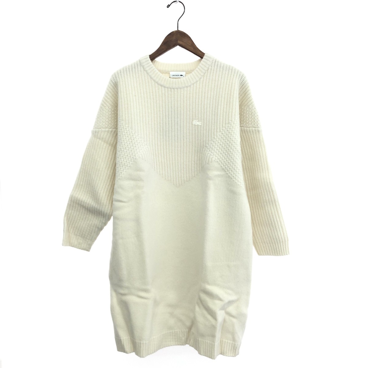 LACOSTE ラコステ ニットワンピース 未使用品 サイズ:XL ロゴ/チュニック/ニット/XL/大きめ ホワイト レディース【中古】|リサイクル ティファナ