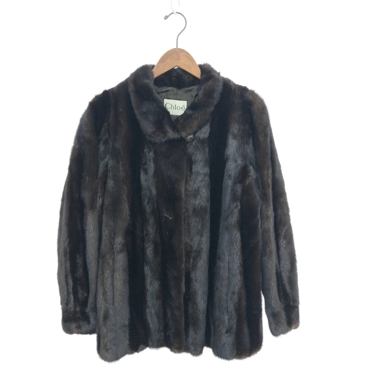 Chloe クロエ 獣の皮厚地の外套   ブラックグラマ/ヴィンテージ品   ミンクのコート 赤銅色 レディース【中古】