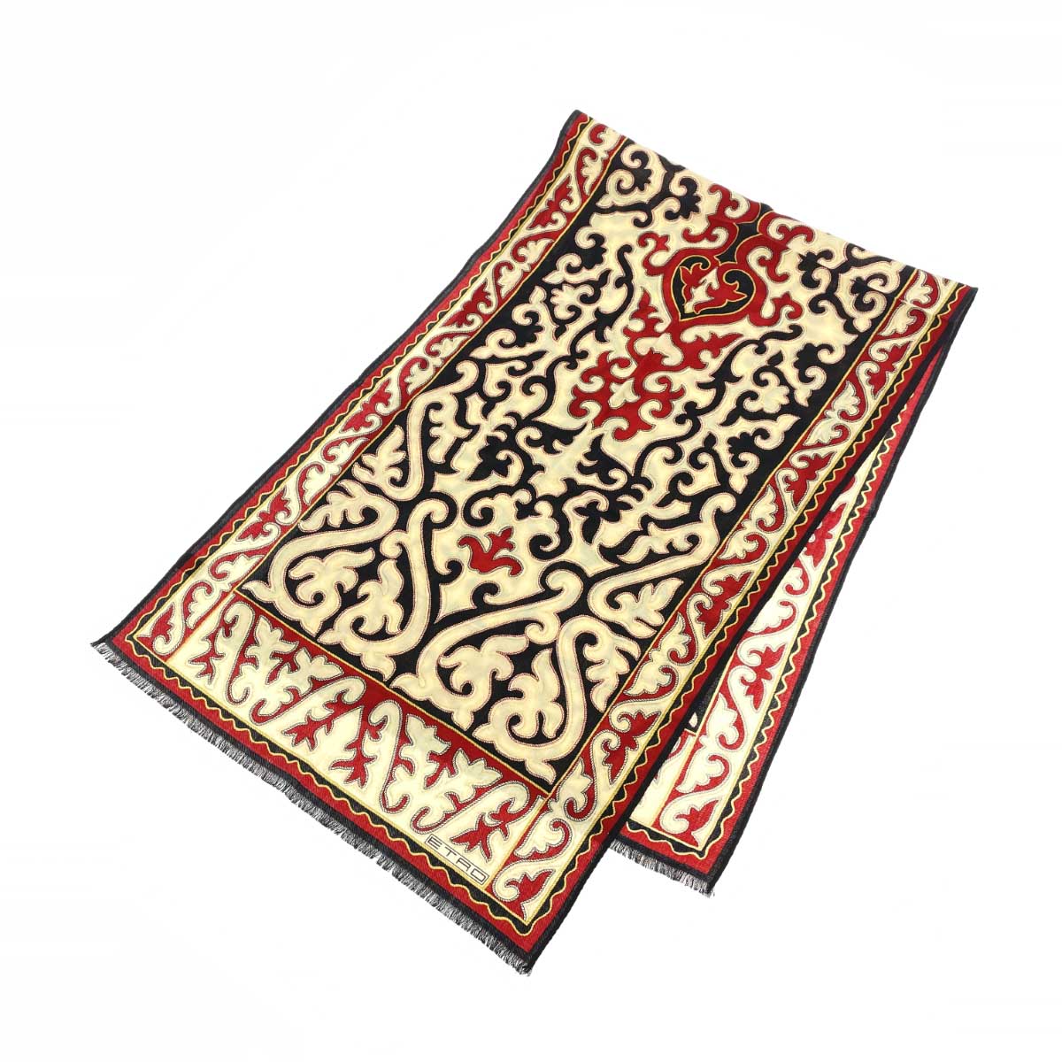 ETRO エトロ ストール 良好 アラベスク柄/ シルク×ウール マルチカラー レディース【中古】