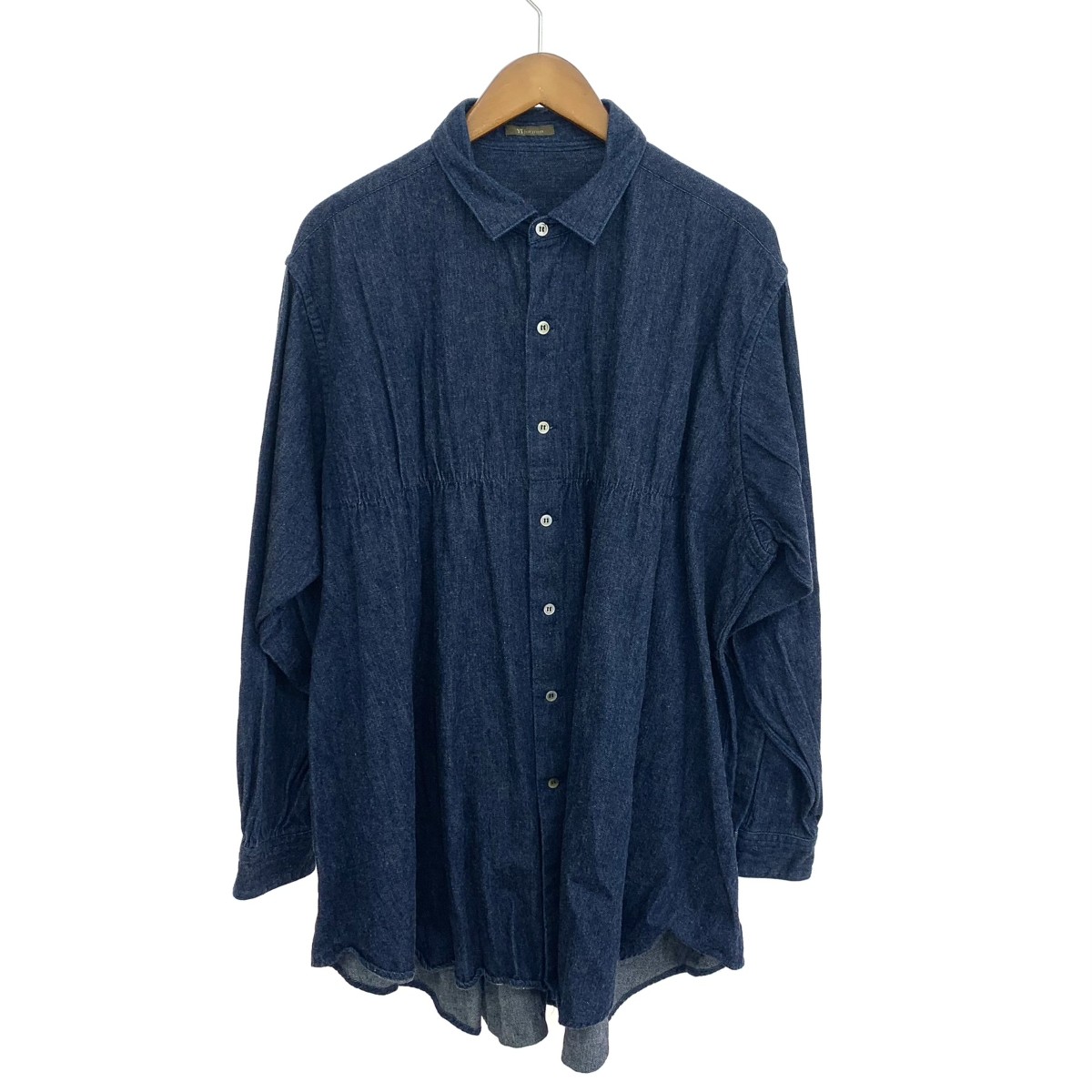 Y's for men ワイズフォーメン デニムギャザーシャツ サイズ:表記不明 ネイビー メンズ【中古】
