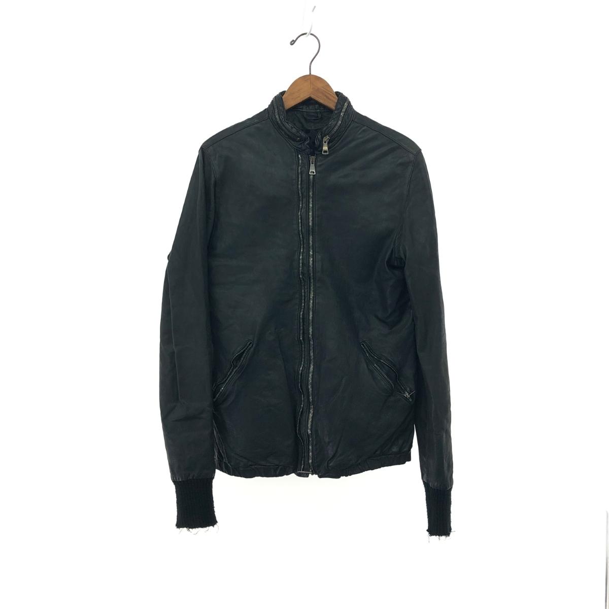 GIORGIO BRATO ジョルジオブラット シングルライダースジャケット  大きさ:46 羊革    黒いこと メンズ【中古】