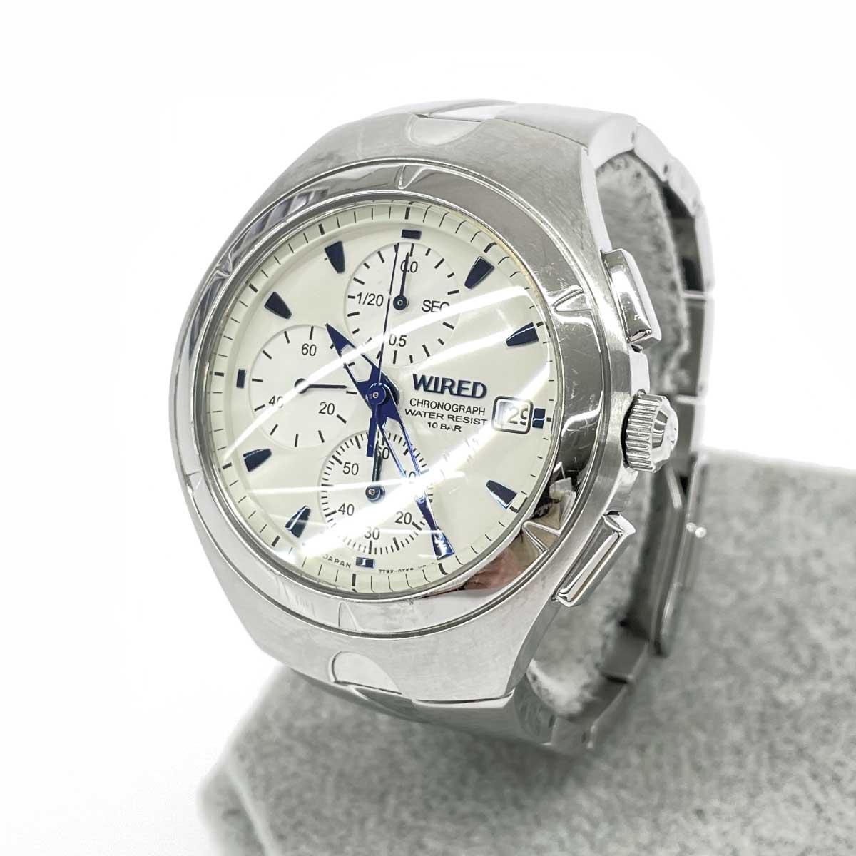 SEIKO セイコー ワイアード/腕時計 クロノグラフ/SS/ 7T92-0TB0 シルバーカラー メンズ【中古】