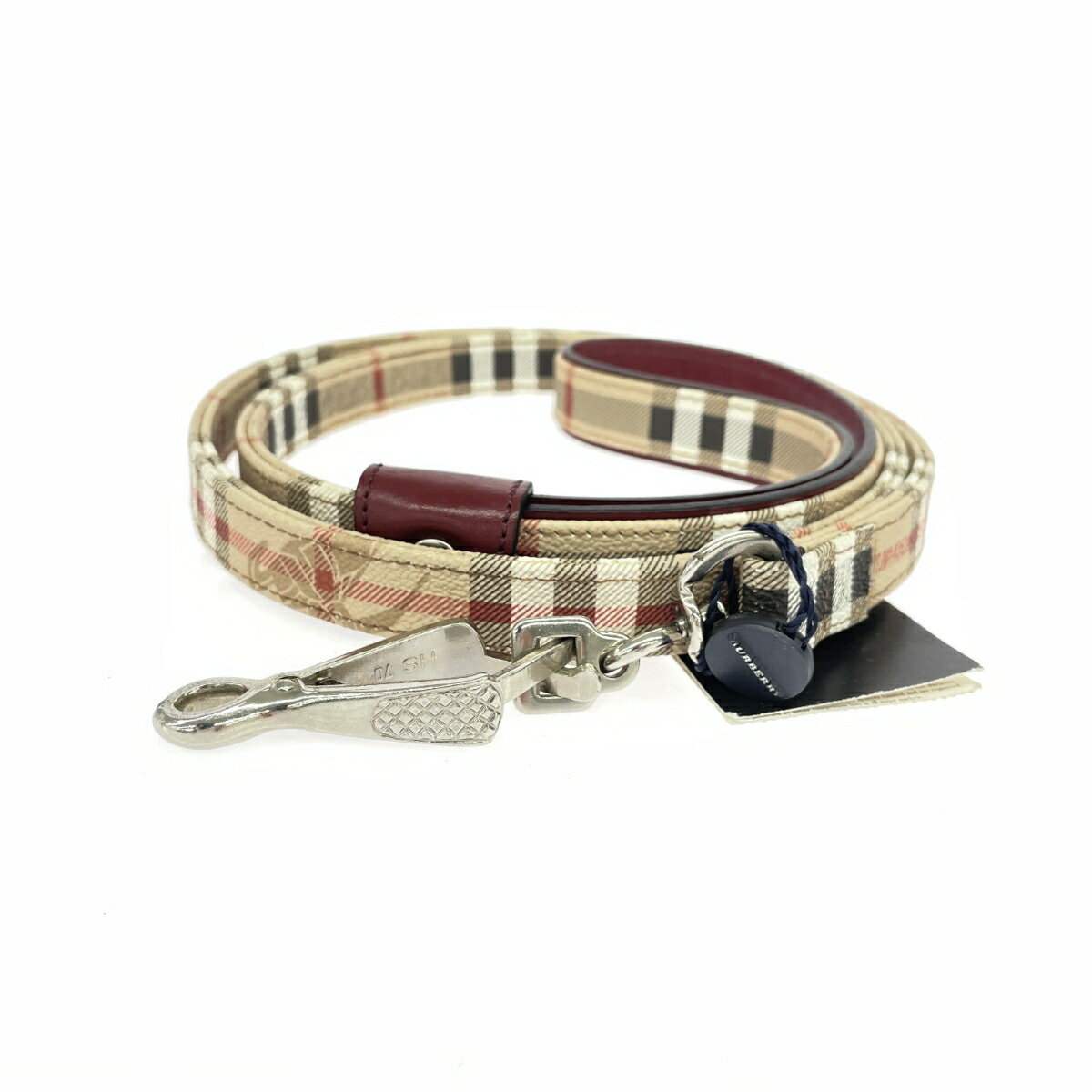 BURBERRY LONDON バーバリーロンドン ドッグリード/ドッグリーシュ   ノバチェック/影ぼうし導管/PVC/    ベージュ ユニ一発やる【中古】