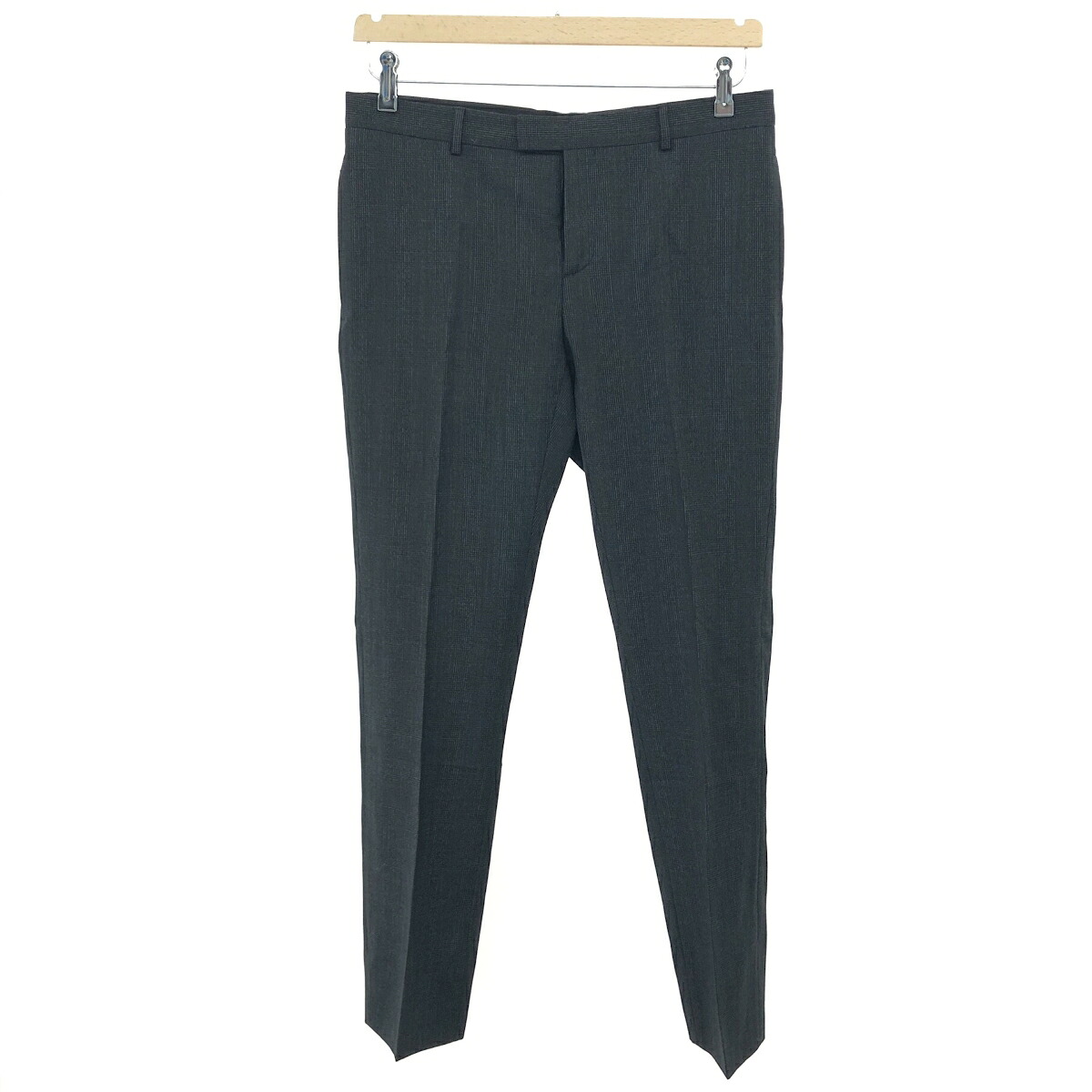 Dior HOMME ディオールオム グレンチェックスラックスパンツ 良好 サイズ:54 ウール100％ 8H3111430745 グレー メンズ【中古】