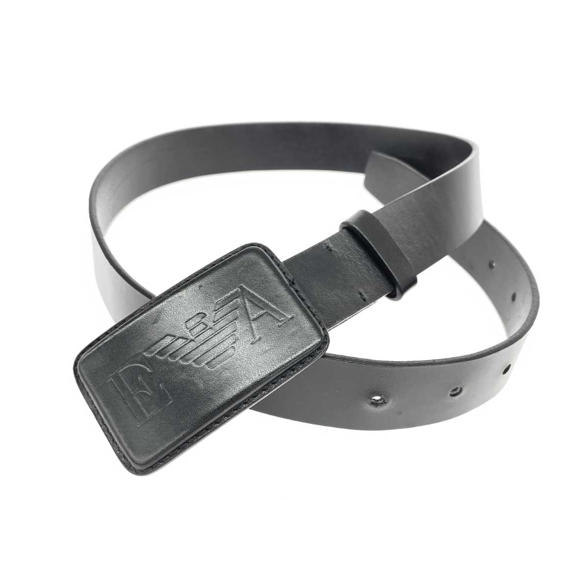 EMPORIO ARMANI エンポリオアルマーニ ベルト ロゴバックル/レザー/ ブラック レディース【中古】｜リサイクル ティファナ