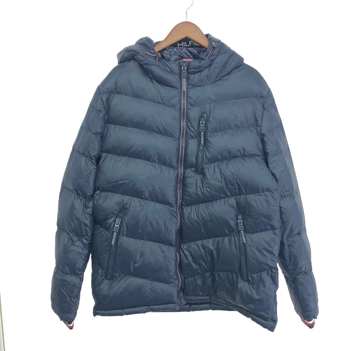 TOMMY HILFIGER トミーヒルフィガー フーデットダウンジャケット  大きさ:L     米国海軍 メンズ【中古】
