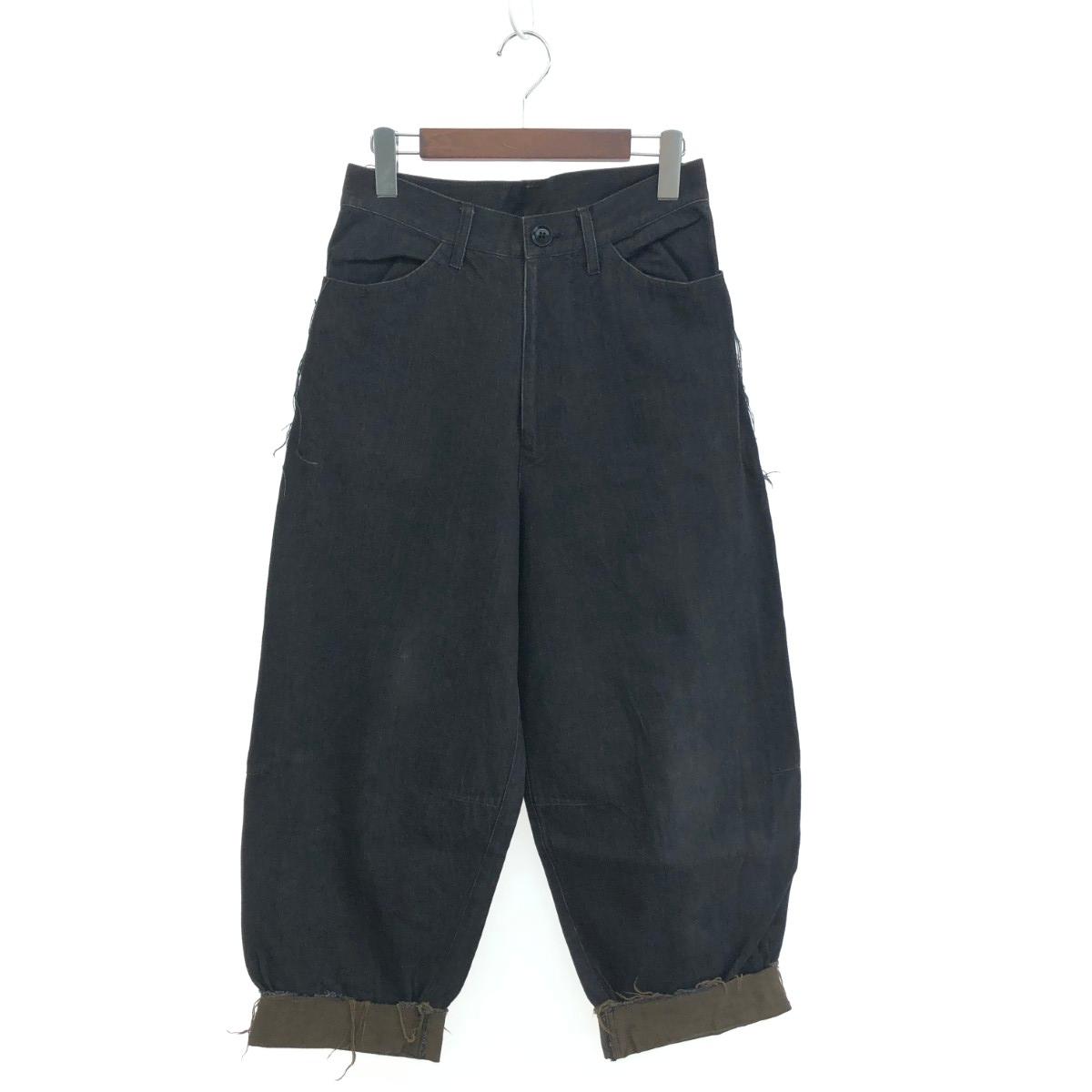 Y's ワイズ ワイドパンツ 良好 サイズ:1 フリンジ/デニム YB-T29-972 ブラック レディース【中古】