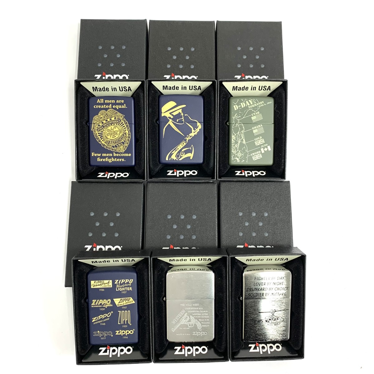 Zippo ジッポ オイルライター　まとめ売り 6点セット 美品 喫煙 コレクション 火花確認済・着火確認未 【中古】