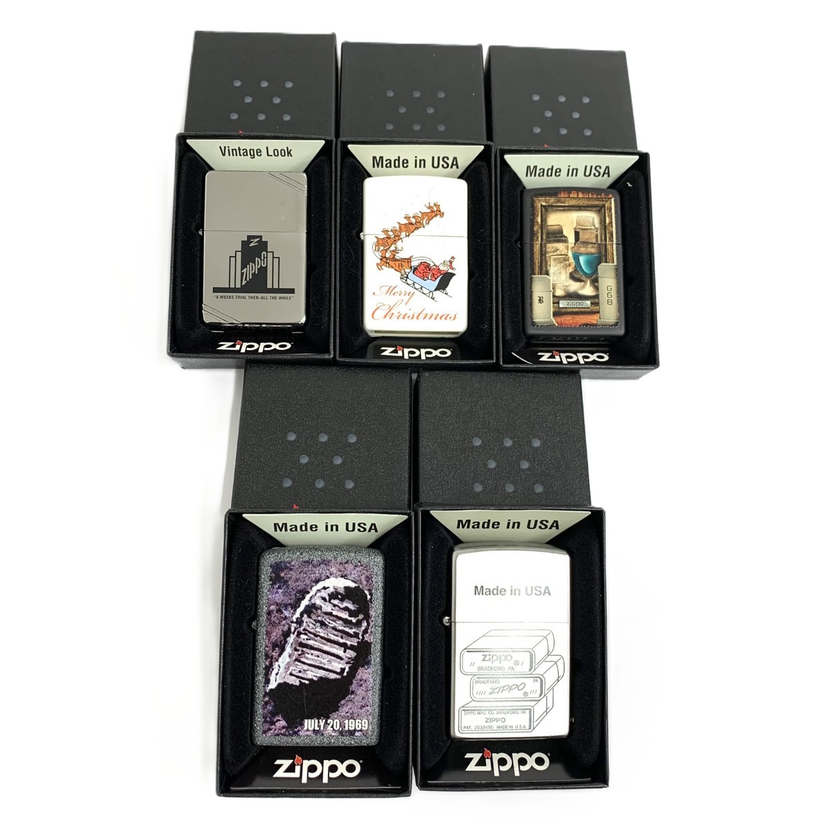 Zippo ジッポ オイルライター　まとめ売り 5点セット 美品 喫煙 コレクション 火花確認済・着火確認未 【中古】