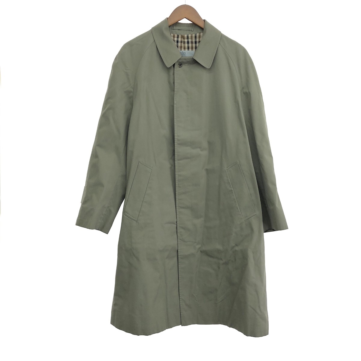 Aquascutum アクアスキュータム バルマカーンコート  大きさ:A5 イングランド製    カーキ メンズ【中古】