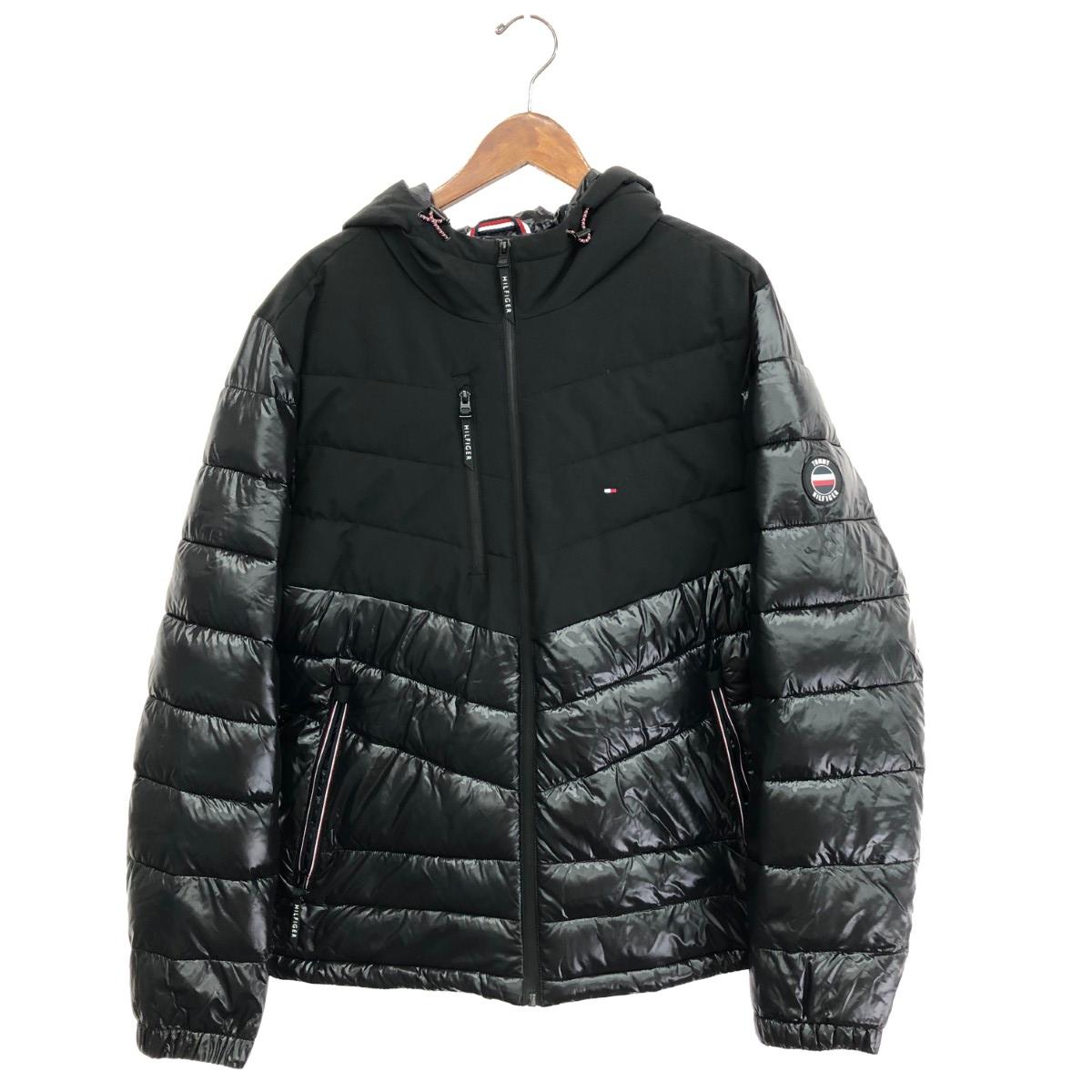 TOMMY HILFIGER トミーヒルフィガー フーデット中綿上衣  大きさ:L 原料品うつり変わり    黒いこと メンズ【中古】
