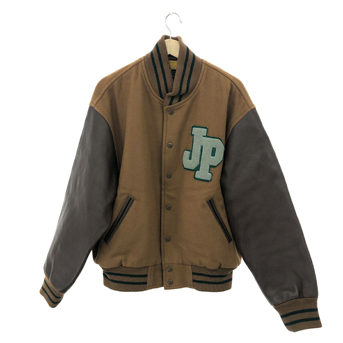 J.PRESS ジェイプレス バーシティジャケット サイズ:LL レタード ブラウン メンズ【中古】