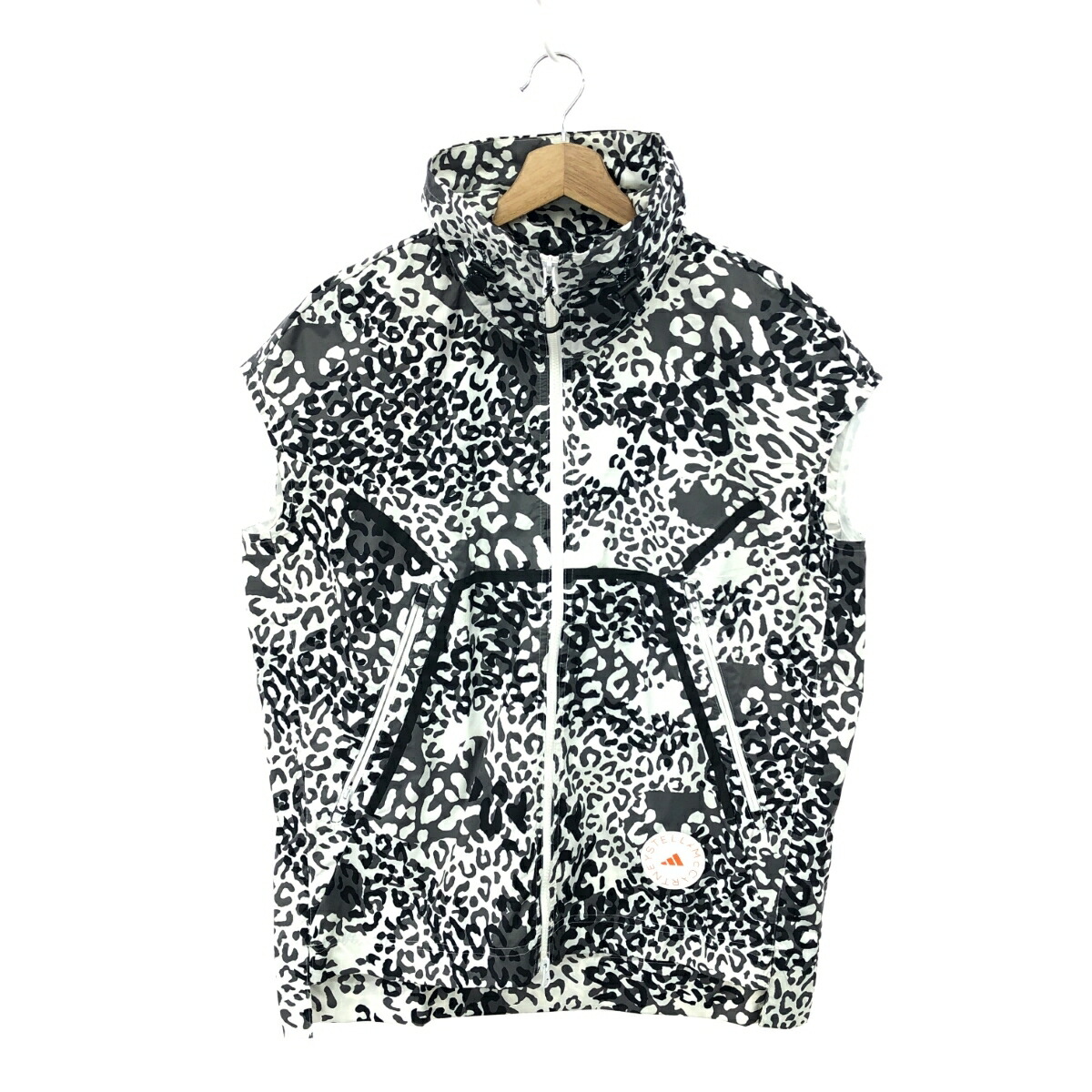 adidas by Stella McCartney アディダスバイステラマッカートニー ナイロンベスト 良好 サイズ:2XS FU0281 ブラック/ホワイト メンズ【中古】