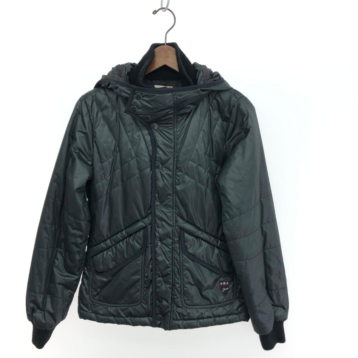 DIESEL ディーゼル 中綿ドッキングブルゾンジャケット サイズ:XS フード/ナイロン/ ブラック メンズ【中古】