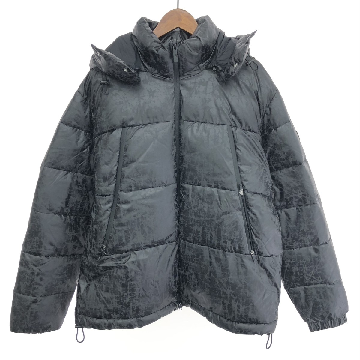EA7 EMPORIO ARMANI イーエーセブンエンポリオアルマーニ 落ち込む上衣 好ましい 大きさ:3XL ダブルジップ/総柄    黒いこと メンズ【中古】