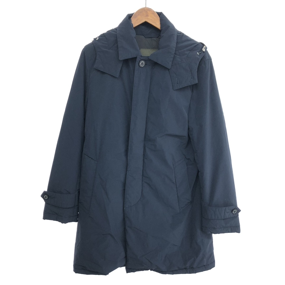 MACKINTOSH LONDON マッキントッシュロンドン フーデットダウンステンカラーコート サイズ:38 ネイビー メンズ【中古】