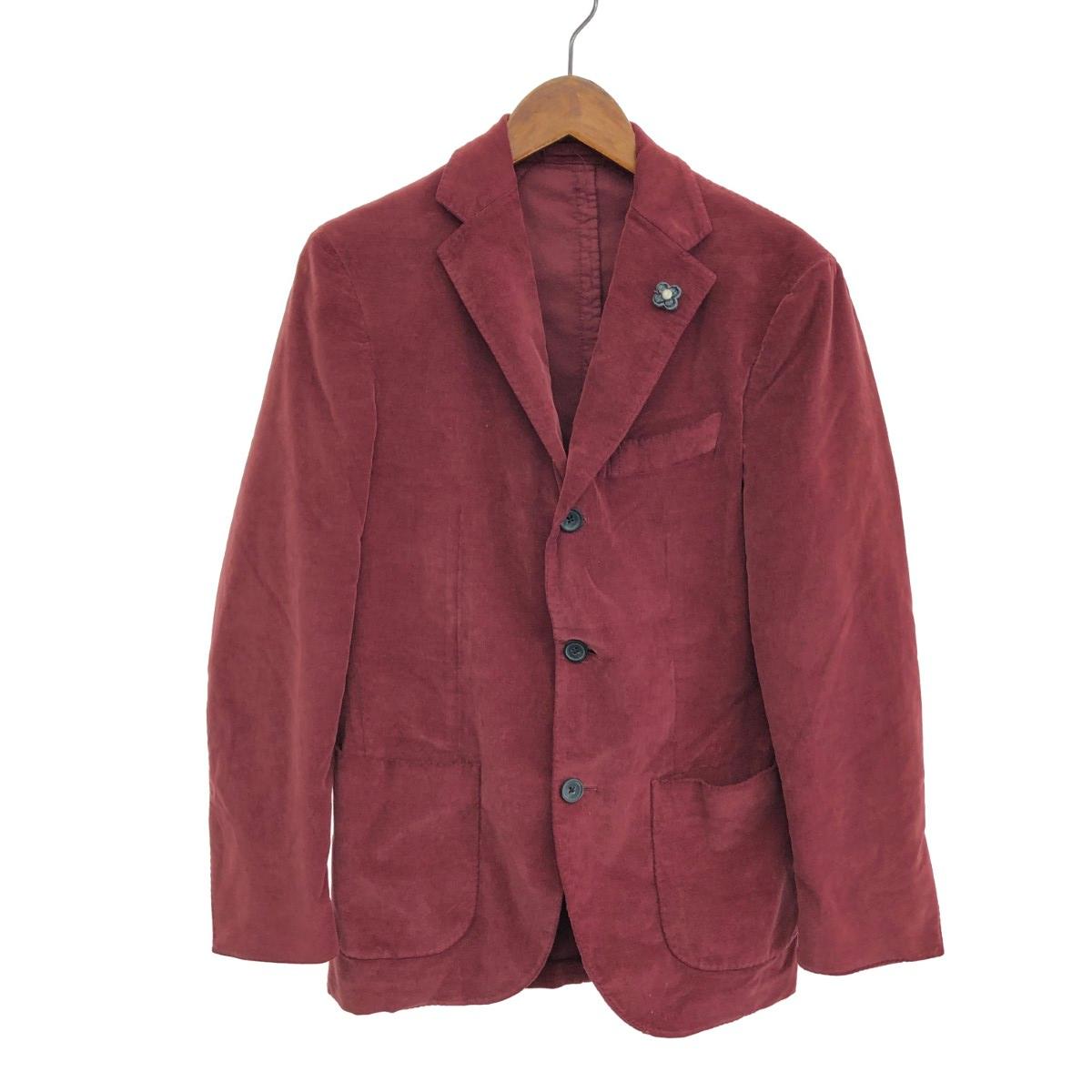 LARDINI ラルディーニ 3Bベロアジャケット サイズ:44 ブートニエール ボルドー メンズ【中古】