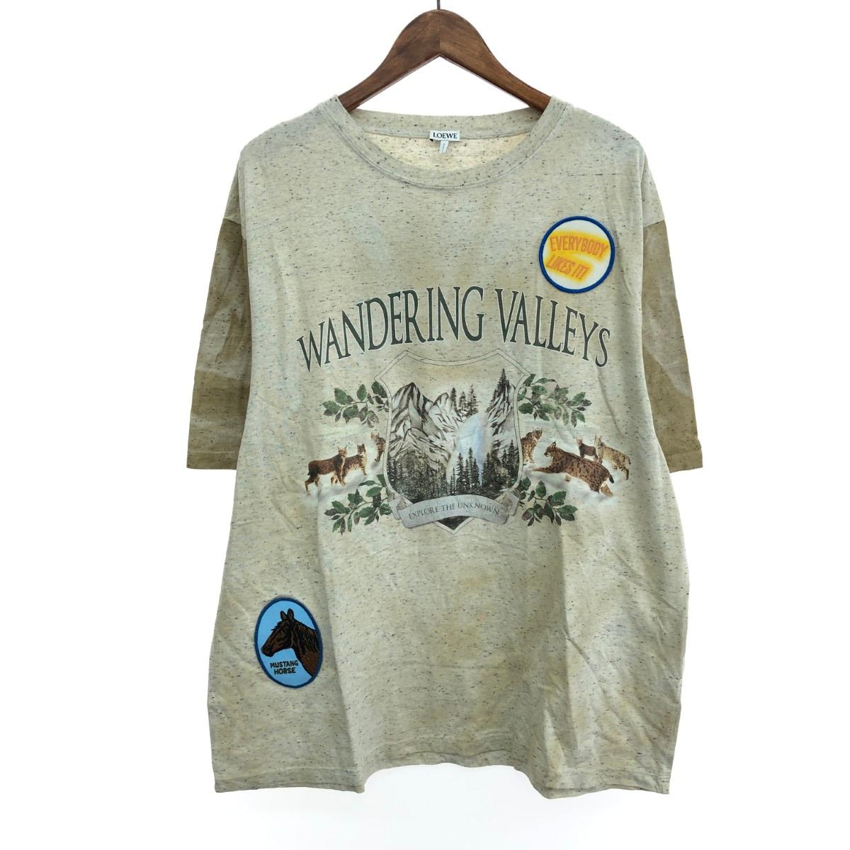 LOEWE ロエベ 半袖カットソー サイズ:L Tシャツ WANDERING　VALLEYS　 H526Y22XBE ベージュ メンズ【中古】