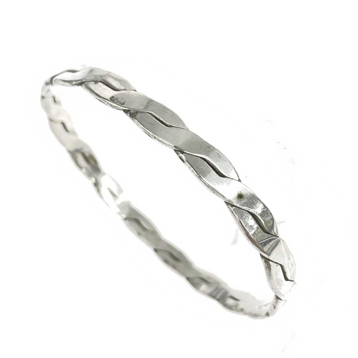 Silver Bracelet しろがね色腕輪 SV腕輪   メキシカン/17.4g    しろがね色色つや ユニ一発やる【中古】
