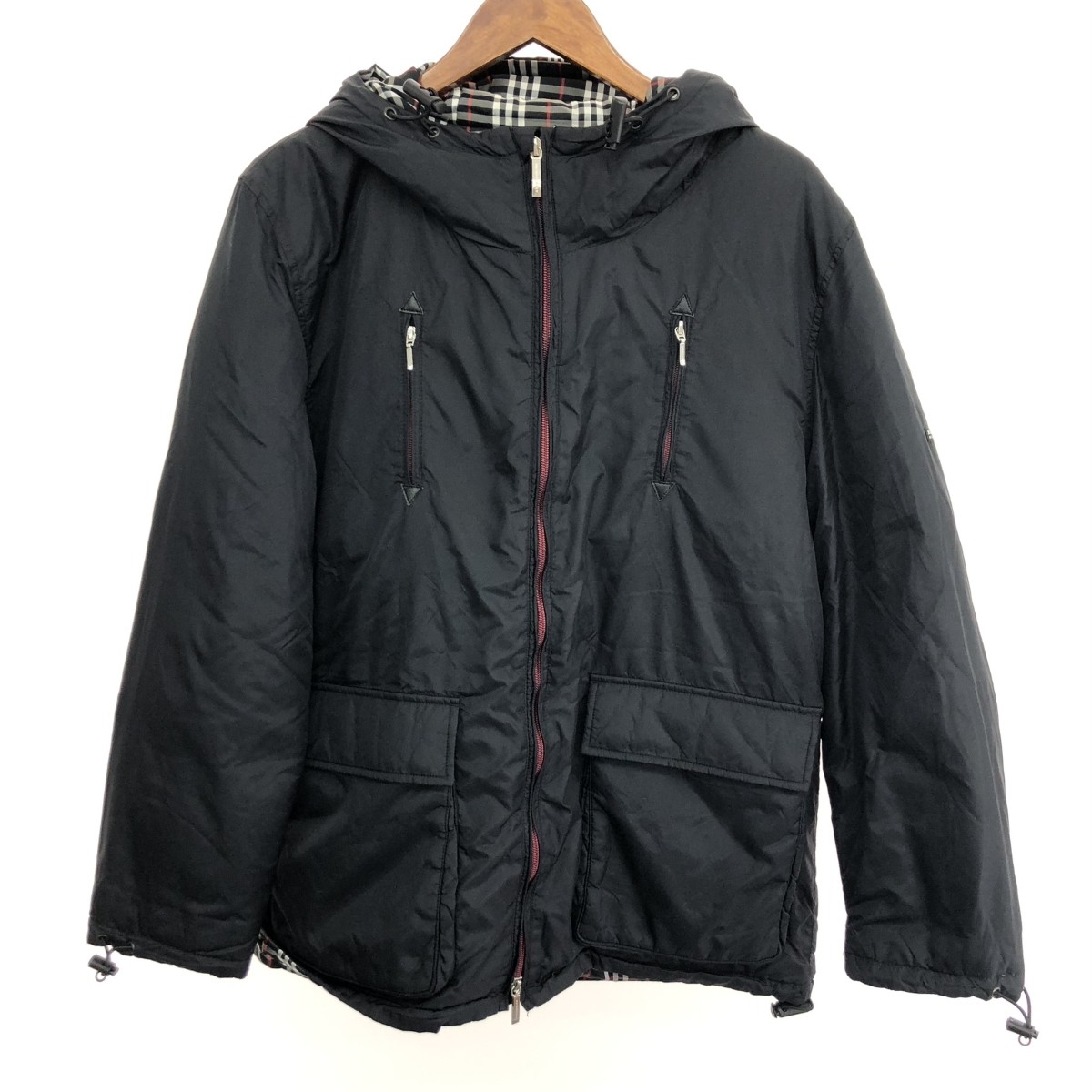 BURBERRY BLACK LABEL バーバリーブラックレーベル ダウンジャケット サイズ:M ダブルジップ/裏地チェック ブラック メンズ【中古】｜リサイクル ティファナ 29,315円