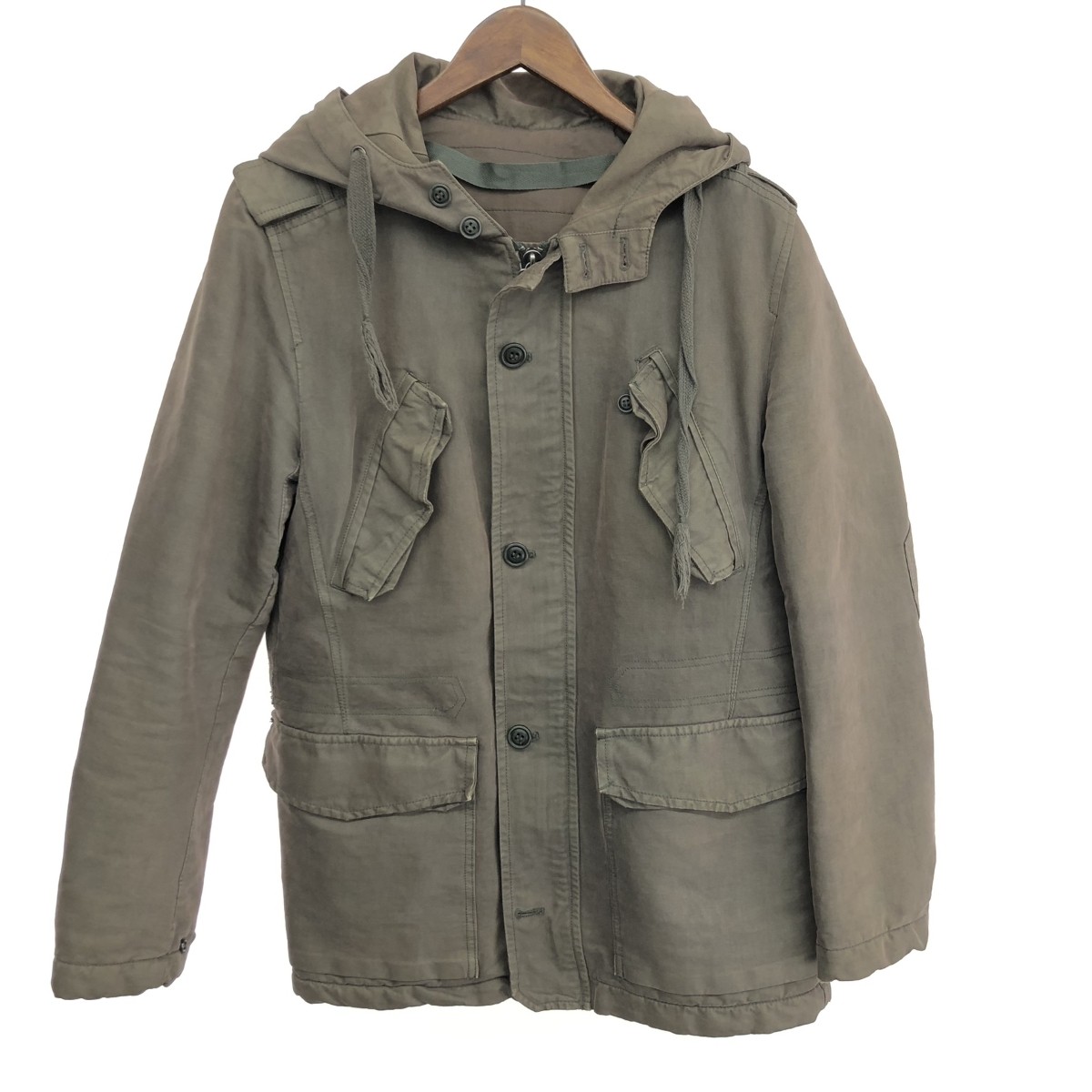 DIESEL ディーゼル フーデットミリタリージャケット サイズ:M フード/玉蟲/アーカイブ カーキ メンズ【中古】｜リサイクル ティファナ