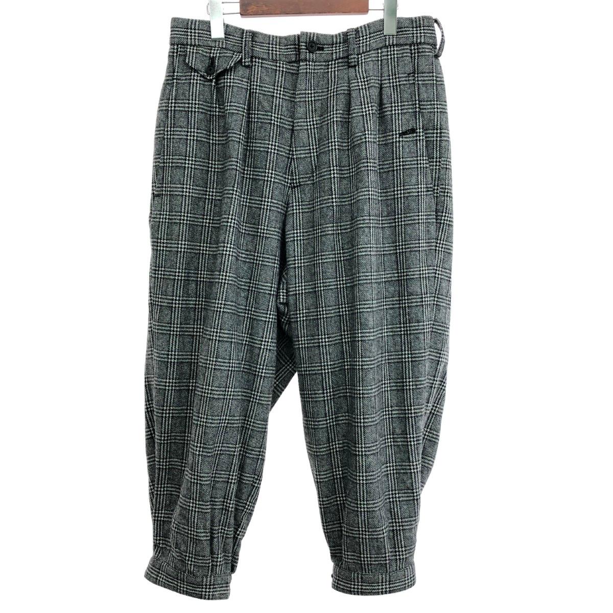 Yohji Yamamoto syte ヨウジヤマモトサイト グレンチェックタックパンツ 良好 サイズ:3 モード/裾ベルト UV-P07-108 グレー メンズ【中古】