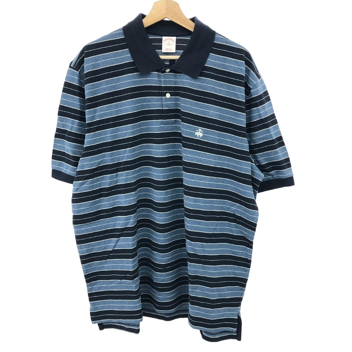 Brooks Brothers ブルックスブラザーズ 半袖ポロシャツ 未使用品 サイズ:XL ボーダー ネイビー メンズ【中古】