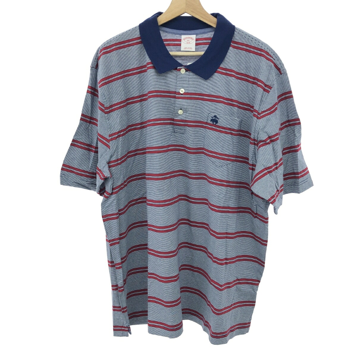 Brooks Brothers ブルックスブラザーズ 半袖ポロシャツ 未使用品 サイズ:XXL ボーダー ネイビー メンズ【中古】