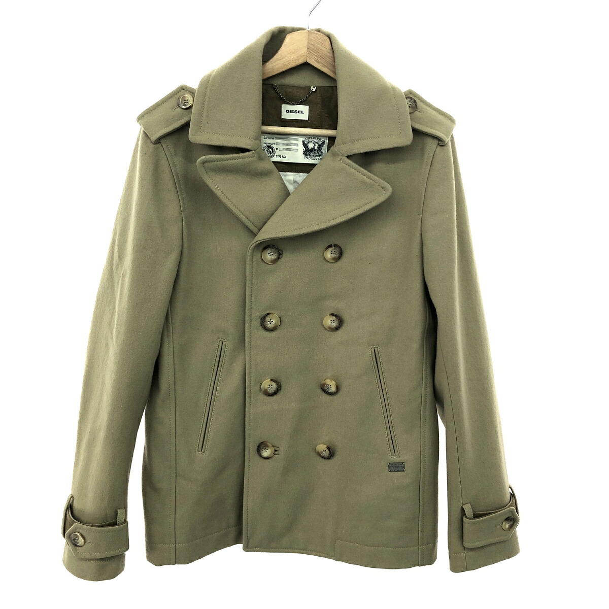 DIESEL ディーゼル Pコート 良好 サイズ:M ベージュ メンズ【中古】