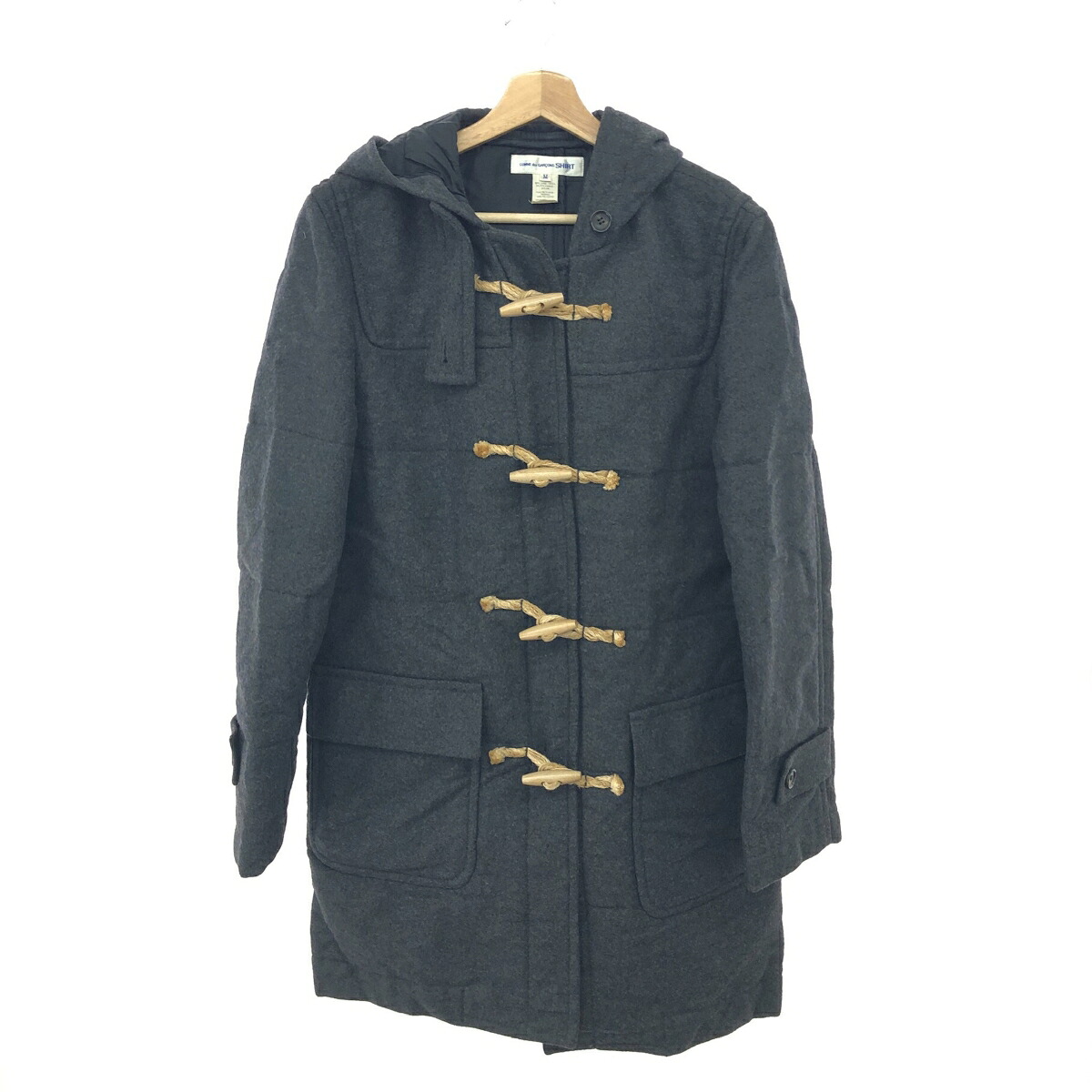 COMME des GARCONS SHIRT コムデギャルソンシャツ ダッフルコート  大きさ:M アウター/ロング W15146  毛糸ナイロン 薄墨色 メンズ【中古】