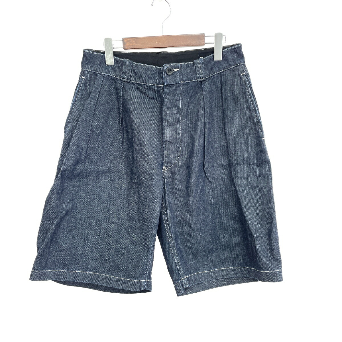KAPTAIN SUNSHINE キャプテンサンシャイン デニムハーフパンツ 良好 サイズ:30 ツータック/リジット/ワイド ネイビー メンズ【中古】