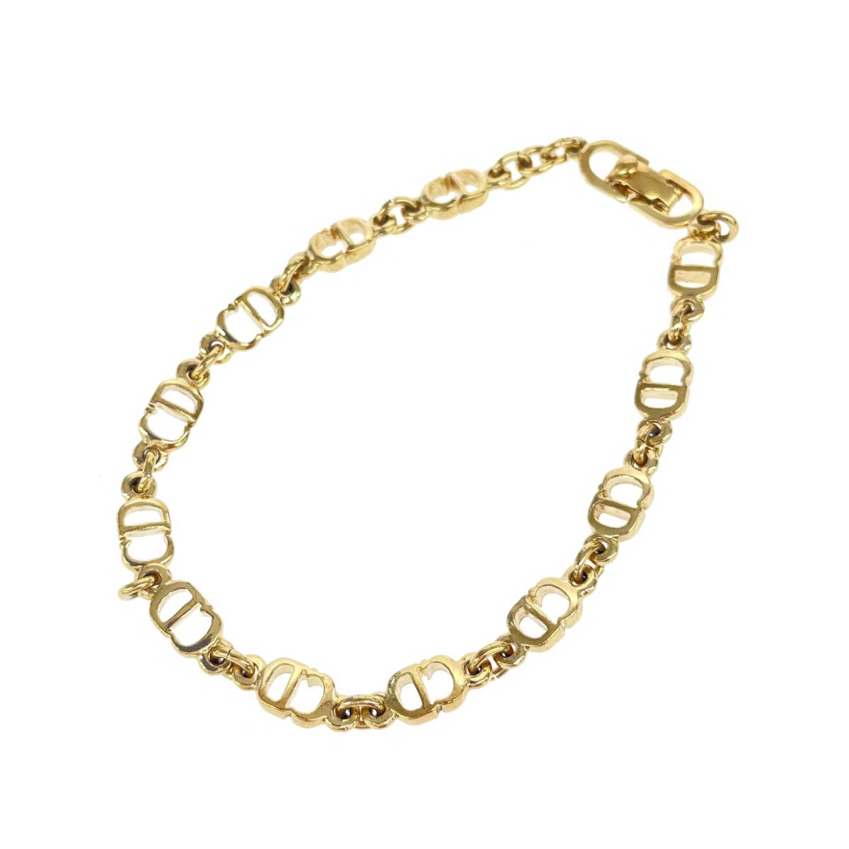 Christian Dior クリスチャンディオール ブレスレット 良好 CDロゴ/GP/ ヴィンテージ ゴールドカラー レディース【中古】