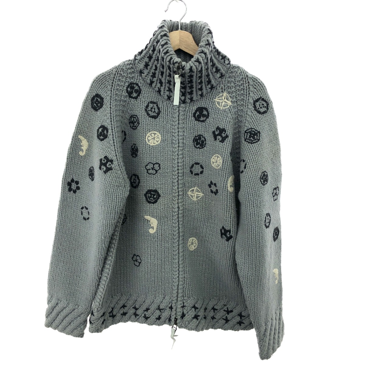 maharishi マハリシ カウチンニットカーディガン  大きさ:L     薄墨色 メンズ【中古】