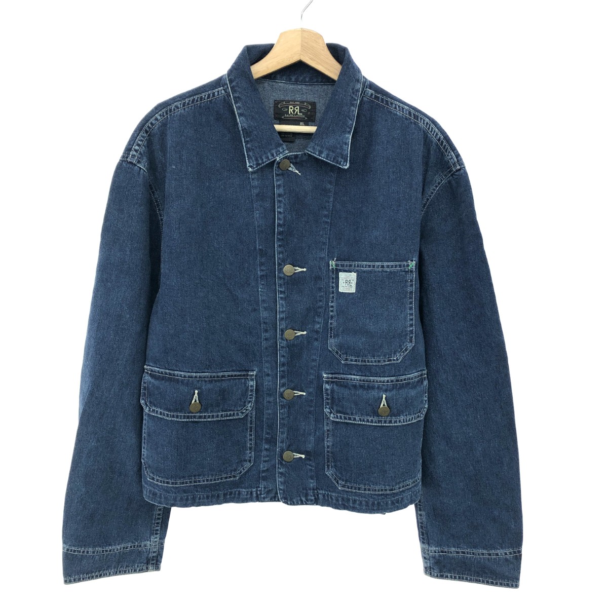 RRL ダブルアールエル カバーオールジャケット  大いさ:XL 三ツ星付け札    青色 メンズ【中古】 コート・ジャケット-メンズファッション