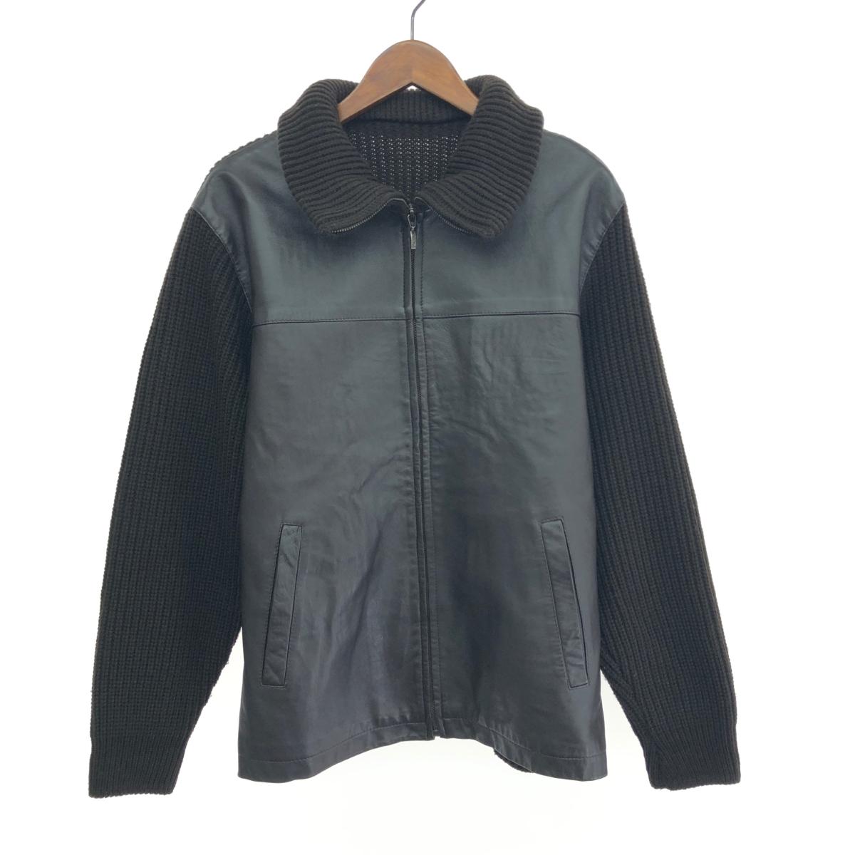 OLD TAYLOR  年寄りのテイラー なめし革上衣  48 編み物うつり変わり/EPファスナー    赤銅色 メンズ【中古】