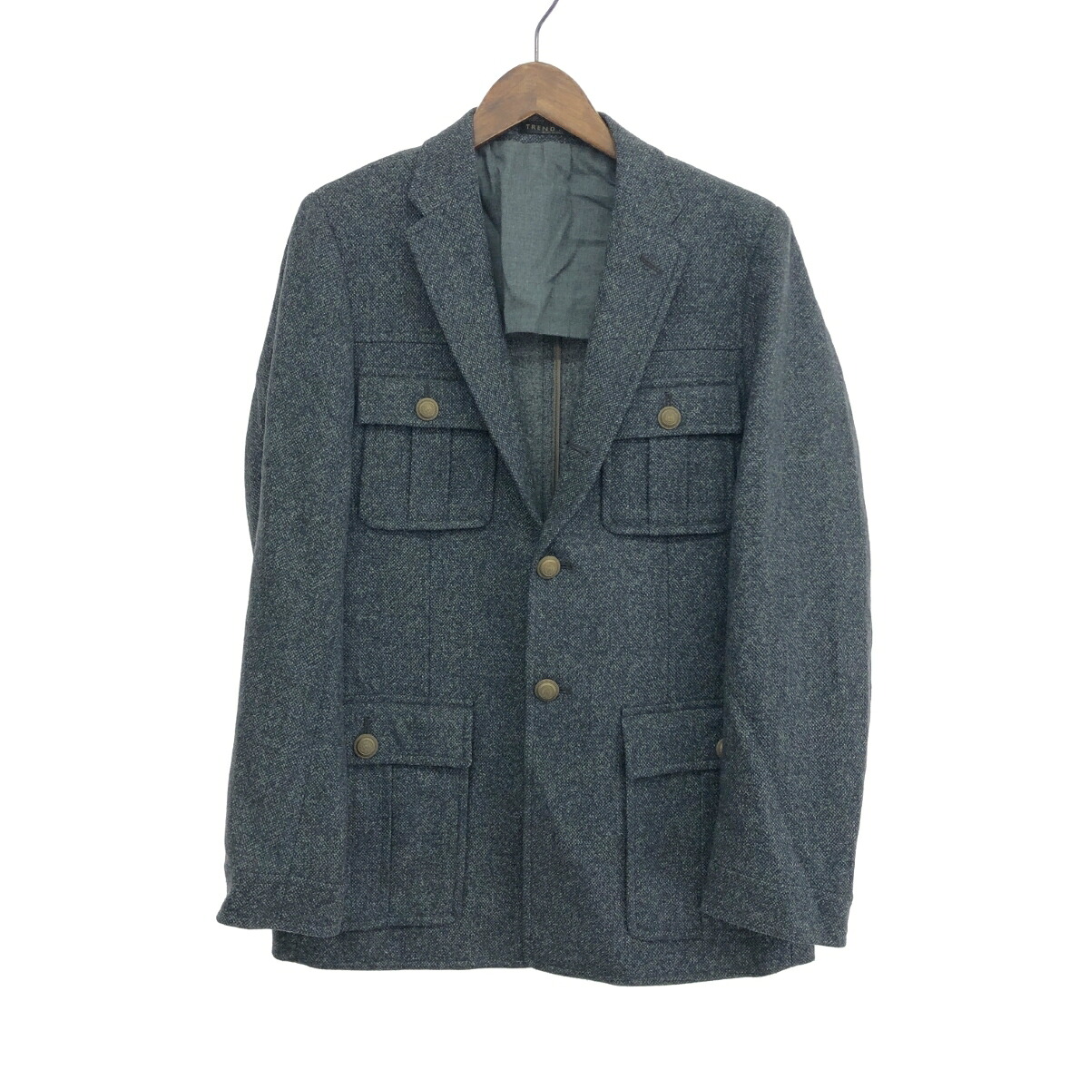 CORNELIANI コルネリアーニ サファリ上衣 好ましい 大きさ:1 金釦/杉綾模様    薄墨色 メンズ【中古】