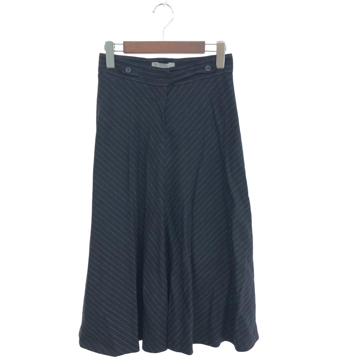 MAX MARA マックスマーラ 太陽面爆発スコート  大きさ:36 ピン縞模様/羊毛    米国海軍 レディース【中古】